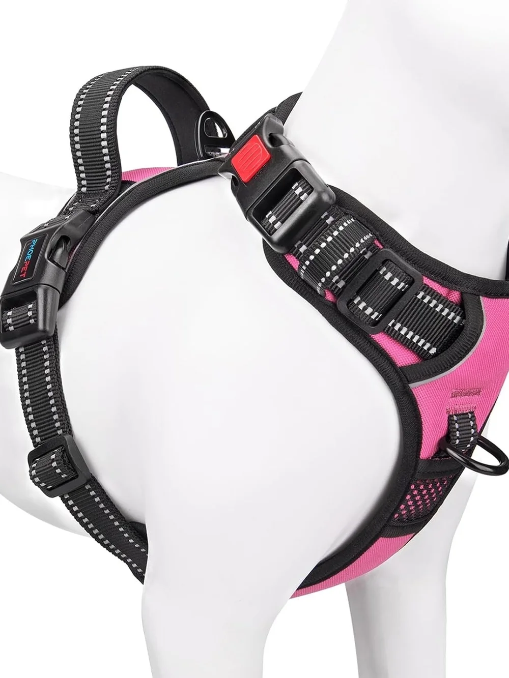 Phoepet No Pull Dog Harness Medium Reflective Vest Front Clip Handle Pink